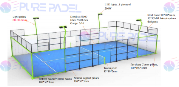 pure padel panoramic padel court